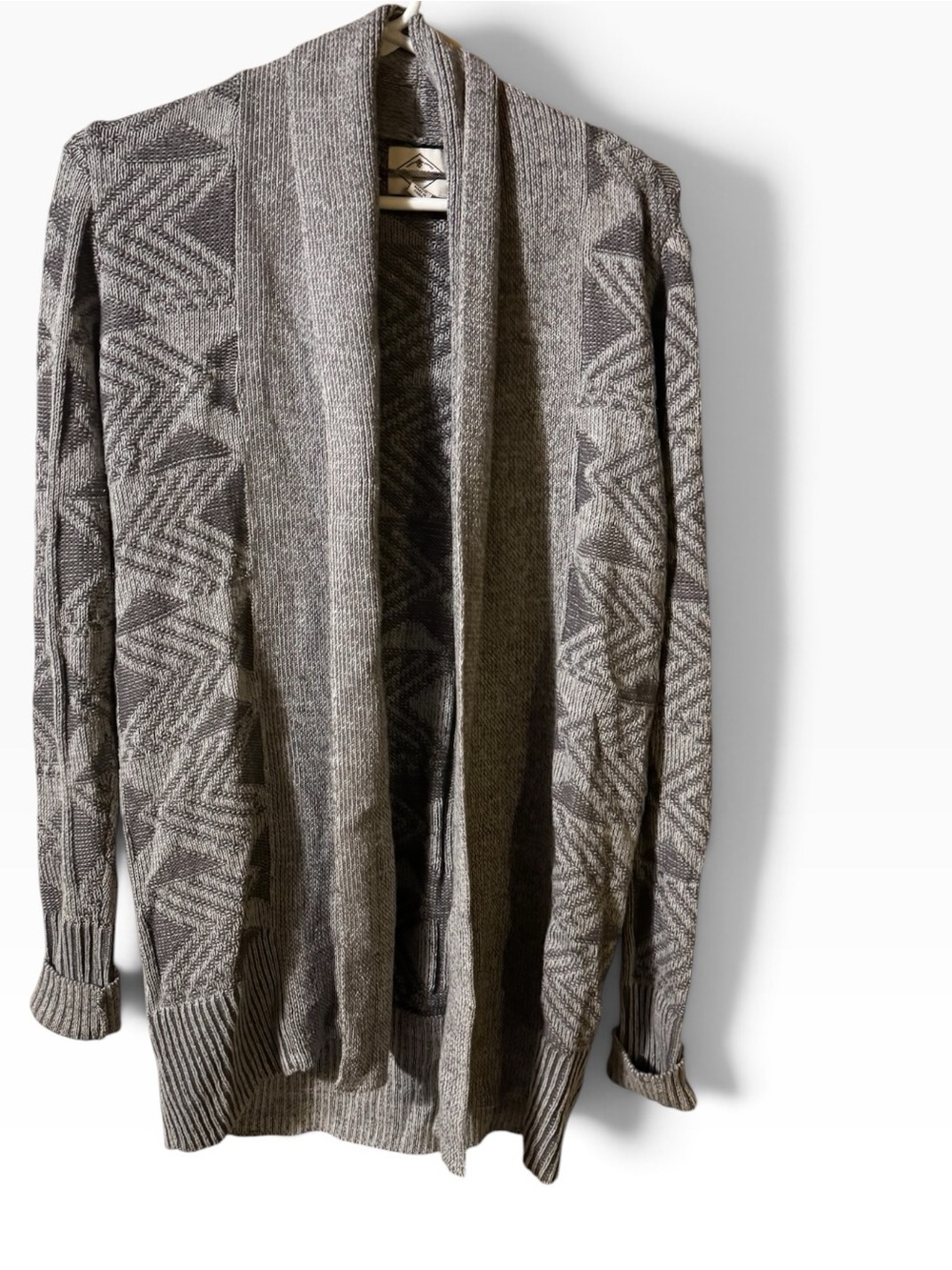 St. John's Bay Women’s Cold Weather Open Front Gray Shawl-Collar Cardigan Sz M